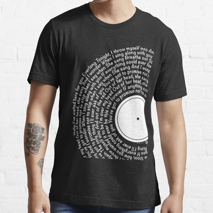 Everlong Song Lyrics on Vinyl by Foo Fighters Essential T-Shirt