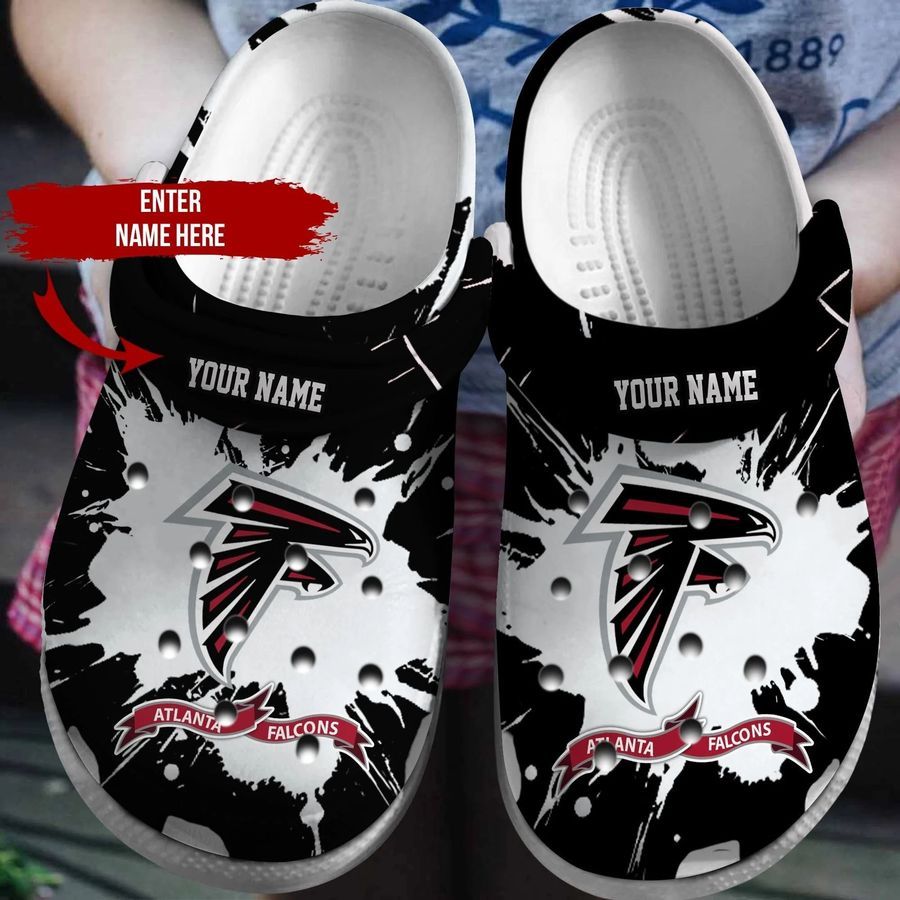 Falcons Football Team Custom Name Crocs Crocband Clog Comfortable Water Shoes