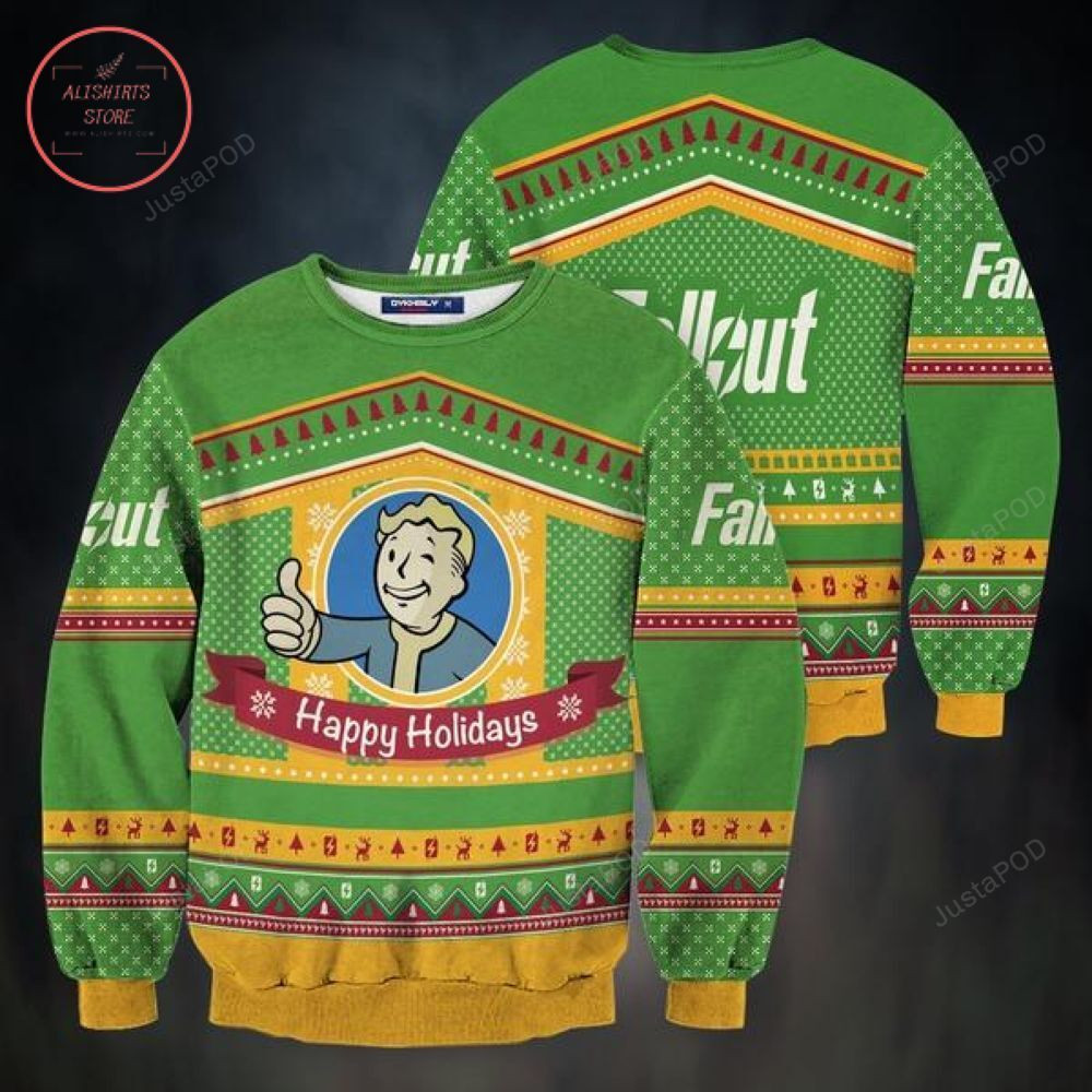 Fallout Christmas Unisex Wool Ugly Christmas Sweater All Over Print