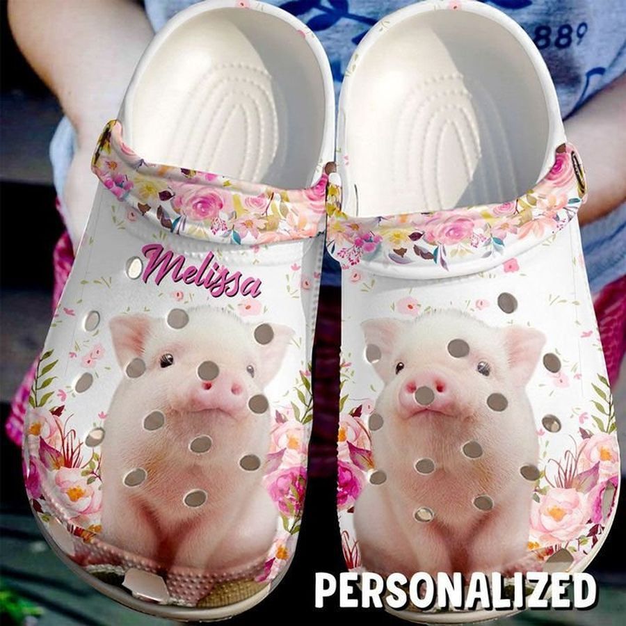 Farmer Cute Pig Gift For Fan Classic Water Rubber Crocs Crocband Clogs, Comfy Footwear
