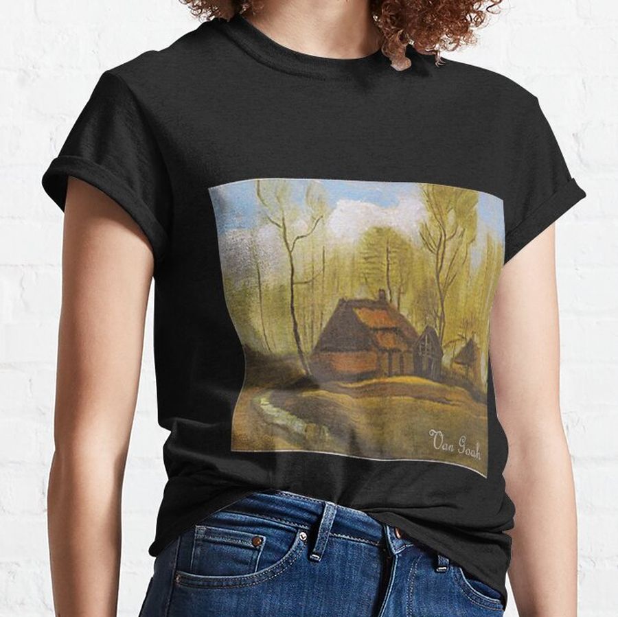 Farmhouse Among Trees Vincent Van Gogh Vintage Retro Art Classic T-Shirt