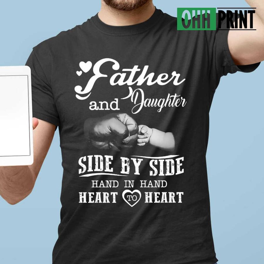 Father And Daughter Side By Side Tshirts Black