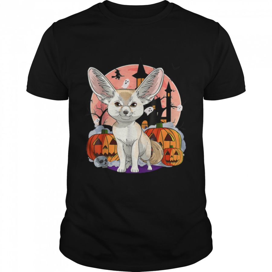 Fennec Fox Halloween Witch Pumpkin T-Shirt B0B9SQ8VXJ