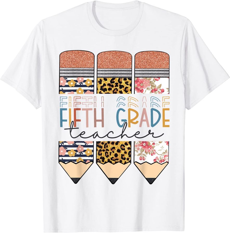 Fifth Grade Teacher Funny Leopard Pencil Back To School