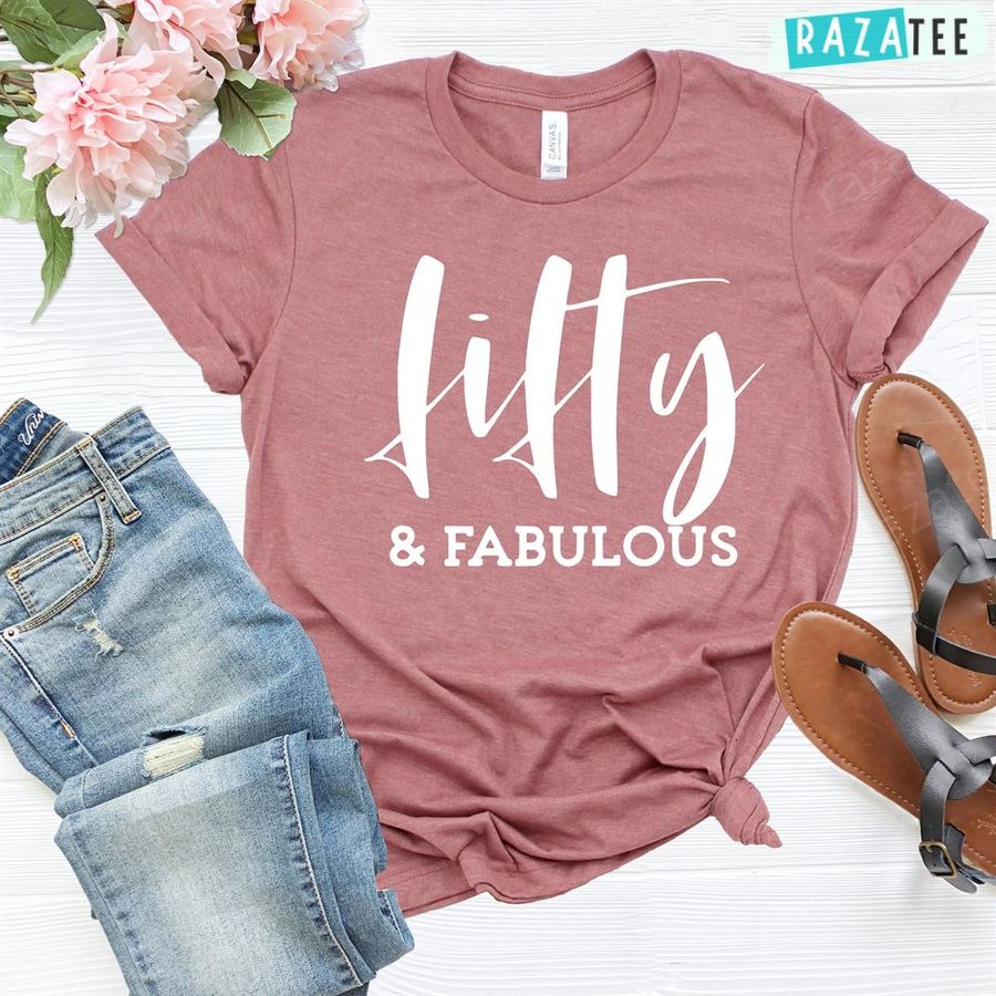 Fifty and Fabulous Shirt, 50th Birthday Tees, Gift For Mom, 50Th Birthday Ideas For Mom