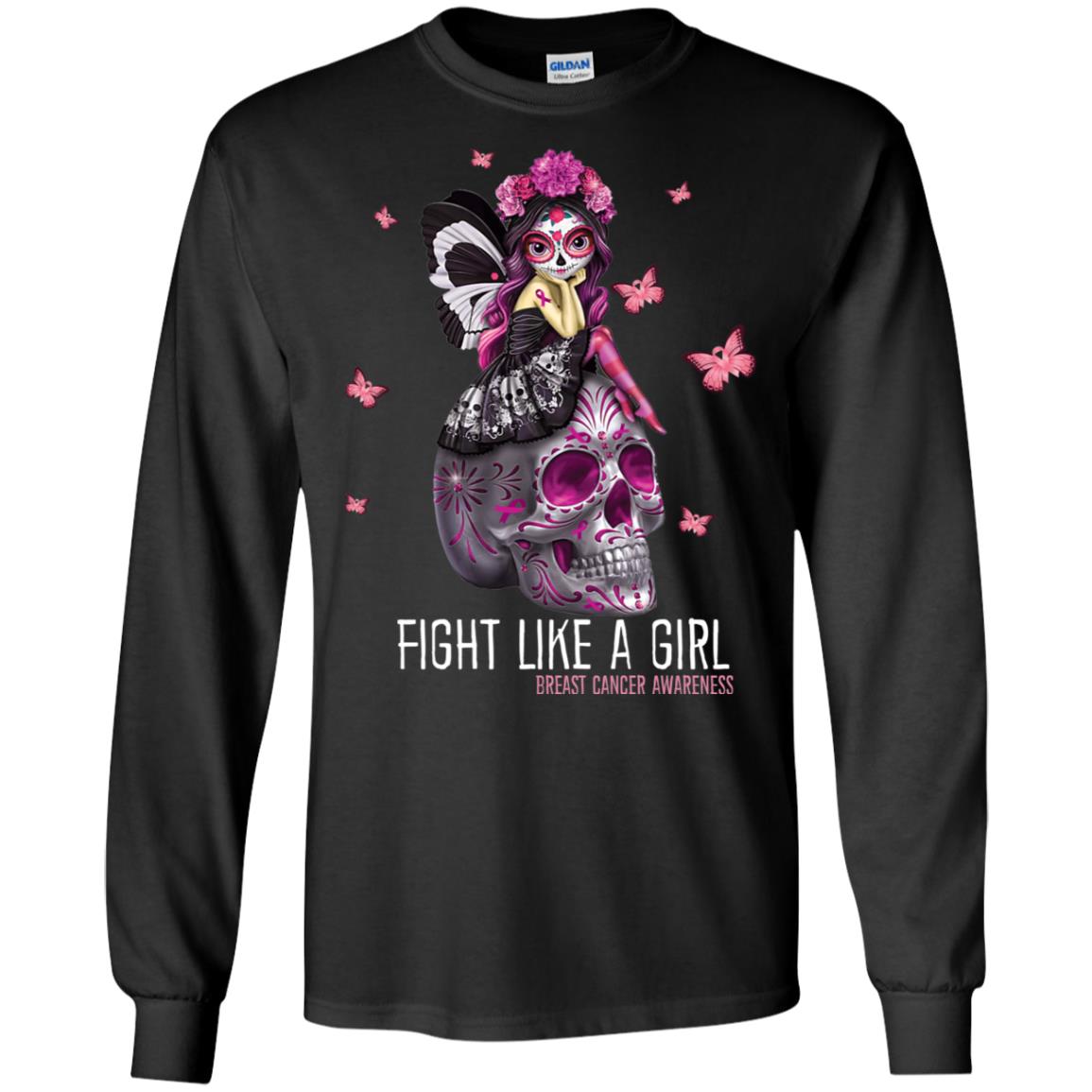Fight Like a Girl Breast Cancer Awareness Long Sleeve T-shirts, Hoodies