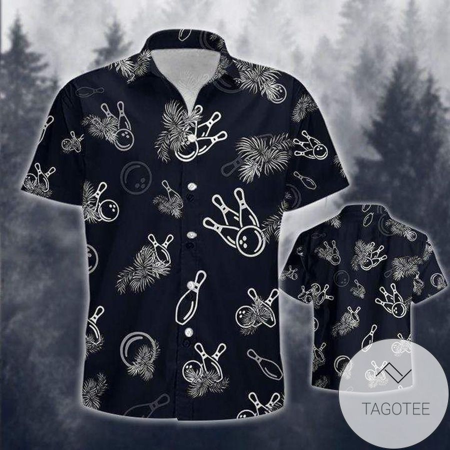 Find Black Bowling Simple Tropical Unisex Hawaiian Aloha Shirts