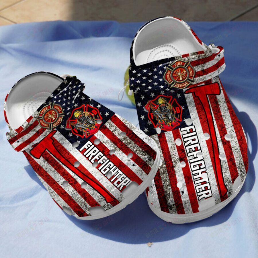 Firefighter Of America Clogs Crocs Shoes Gifts For Men Fathers Day - Usff191
