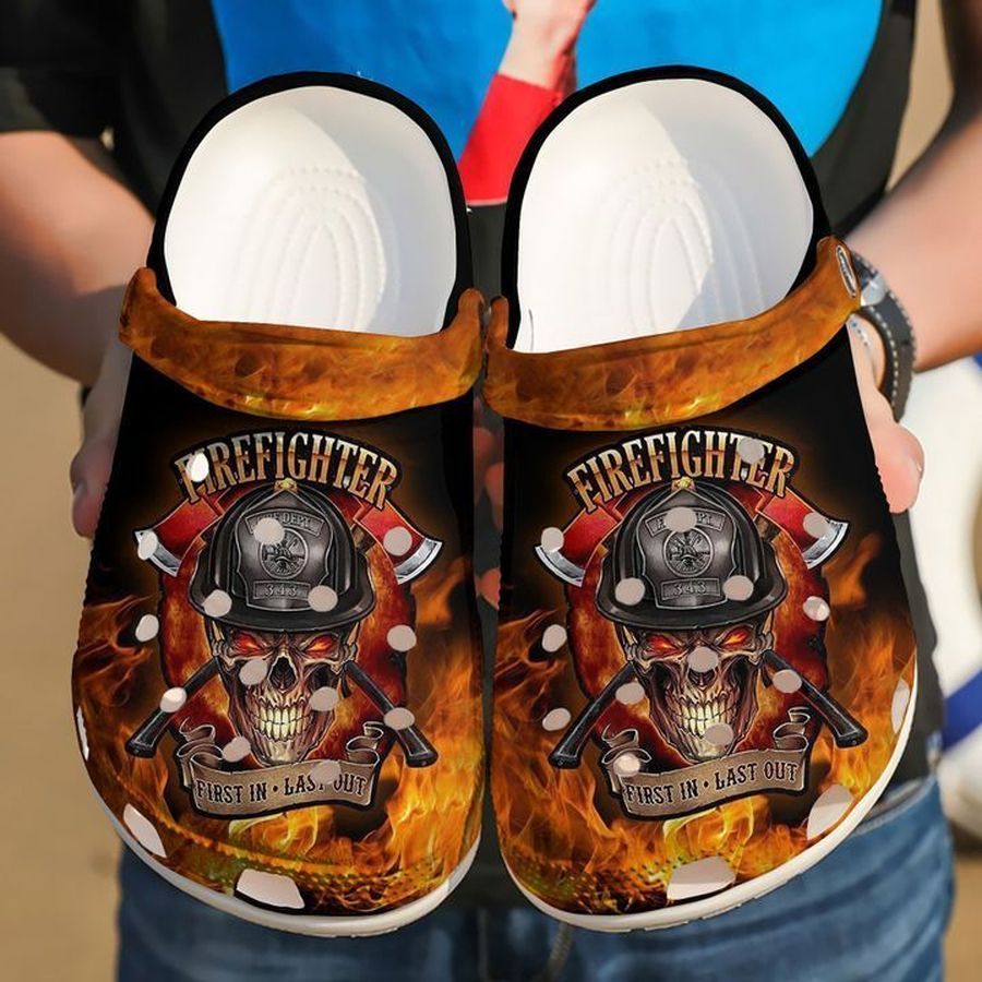 Firefighter Skull Sku 996 Crocs Clog Shoes