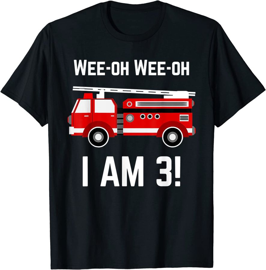 Firetruck 3 Year Old Birthday T-Shirt 3rd Birthday Gifts