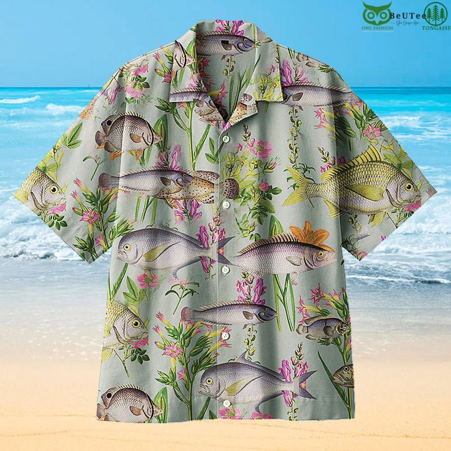 Fish And Flowers On Land Hawaiian Shirt
