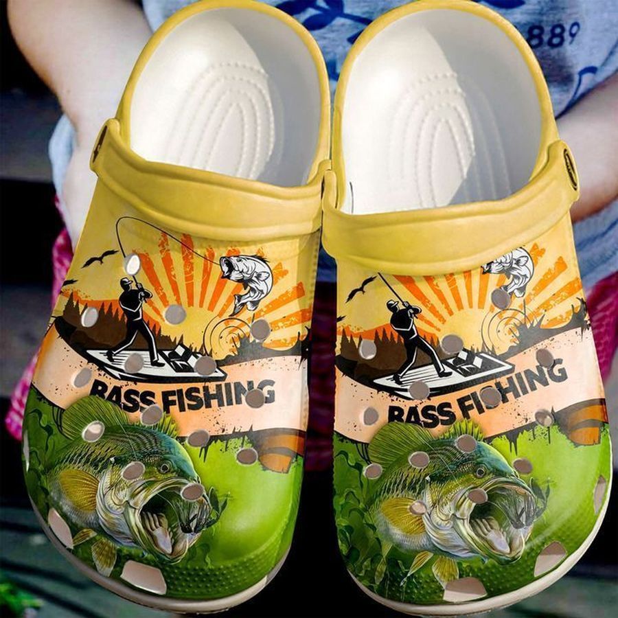 Fishing Bass Sku 1008 Crocs Clog Shoes