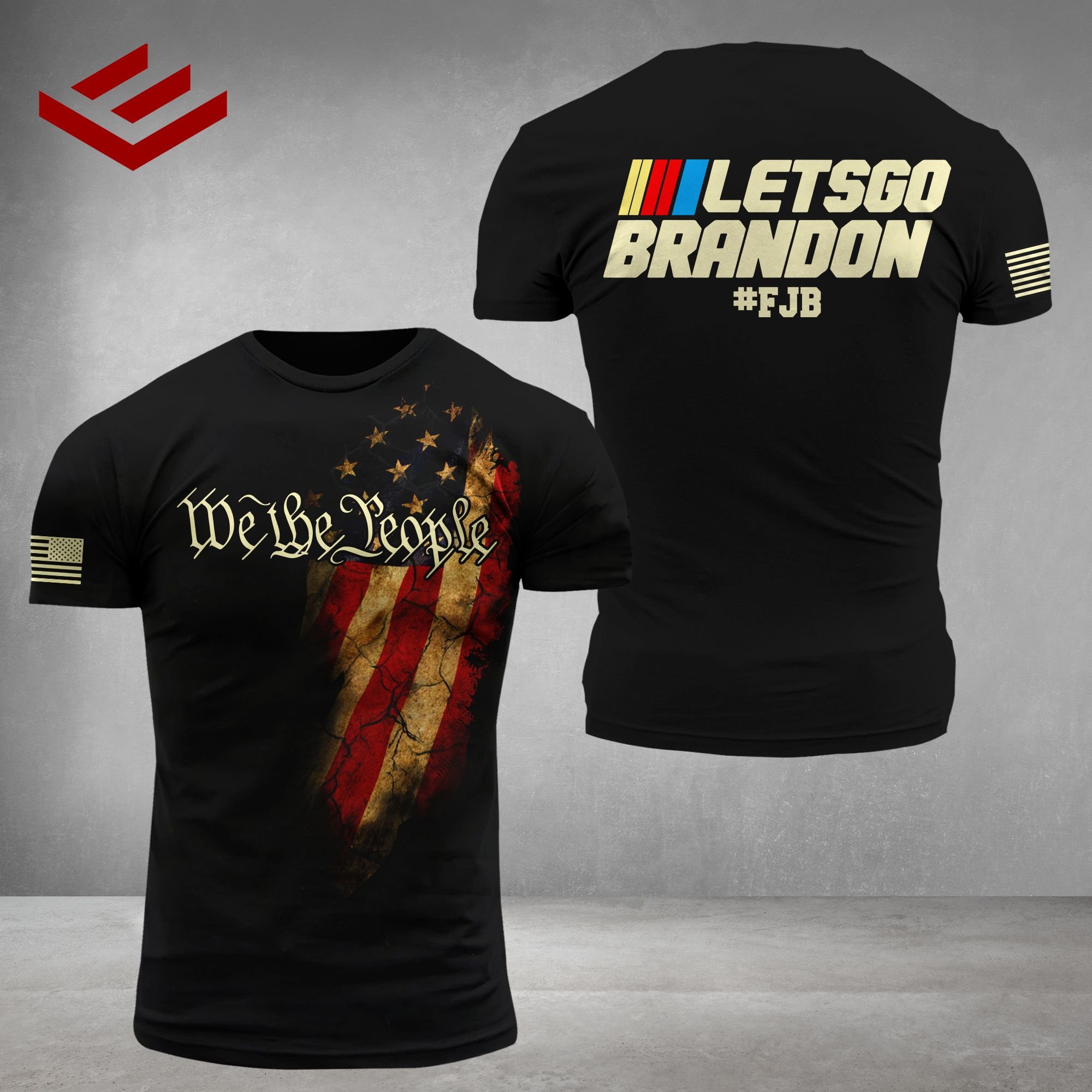 FJB lets go brandon America Flag 3D Printed Tshirt