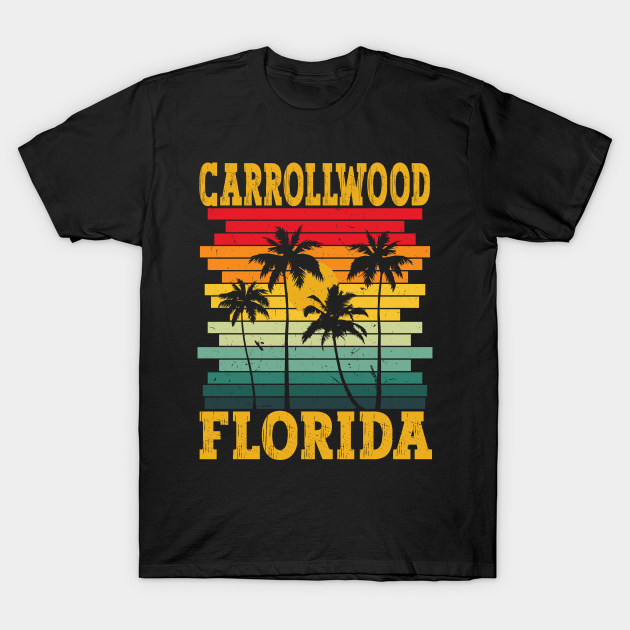 Fl Tropical Summer Palm Trees Retro Carrollwood Florida T-shirt, Hoodie, SweatShirt, Long Sleeve