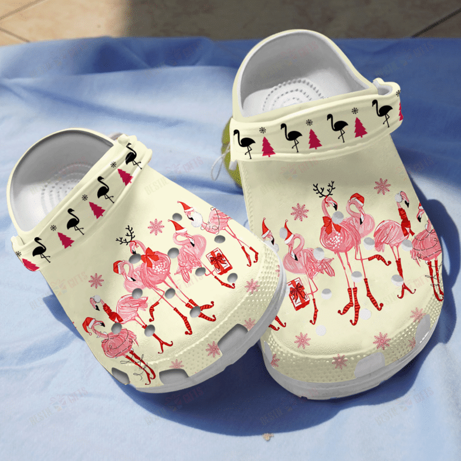 Flamingo Christmas Clogs Crocs Shoes Gifts For Christmas Birthday - Cflm186.png