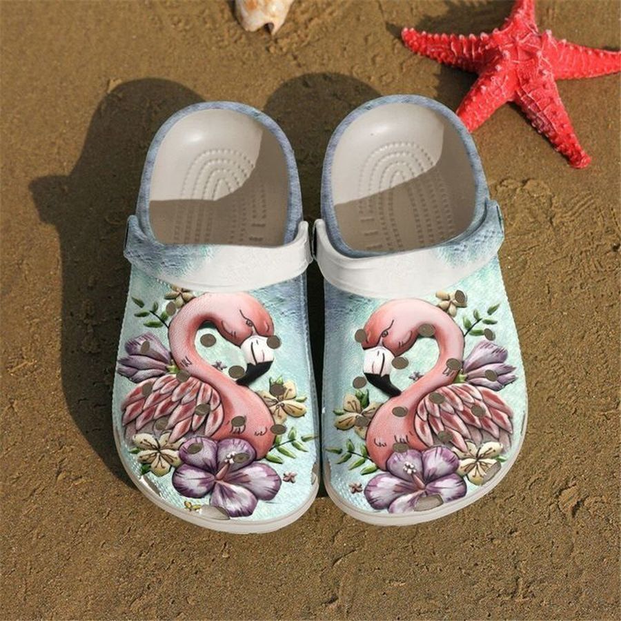 Flamingo Cookie Sku 1055 Crocs Crocband Clog Comfortable For Mens Womens Classic Clog Water Shoes
