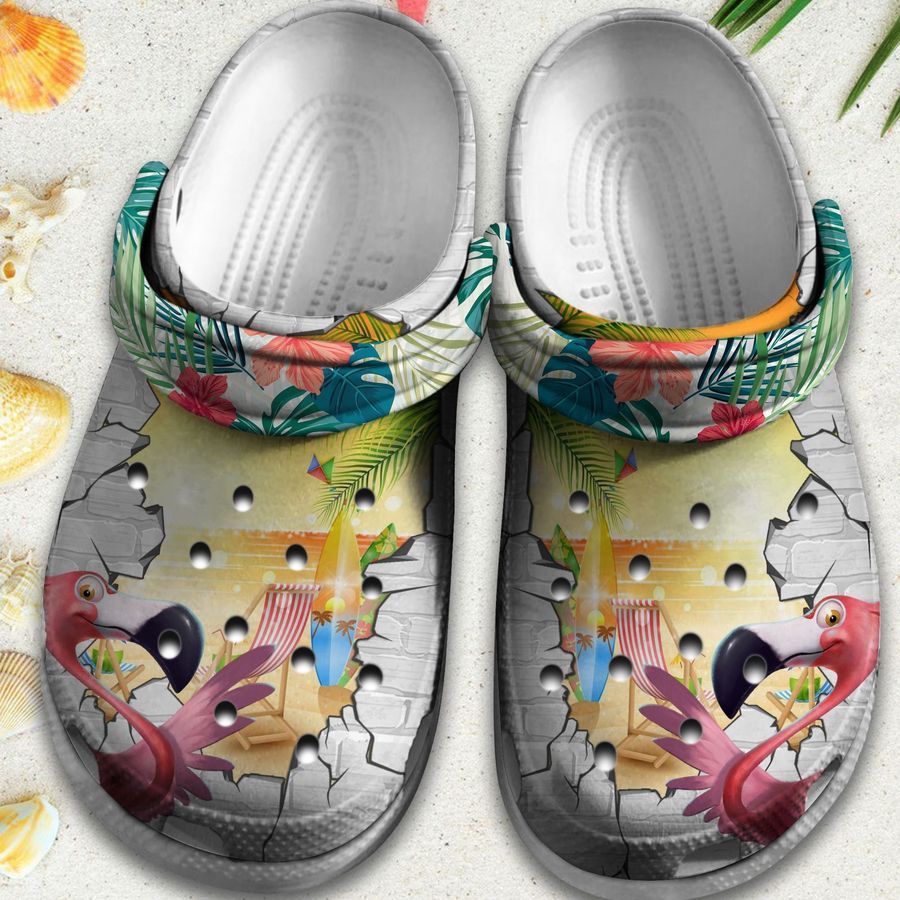 Flamingo Enjoy Summer 2022 Shoes Crocs Clogs Holiday Gift - Flamingo-Sm