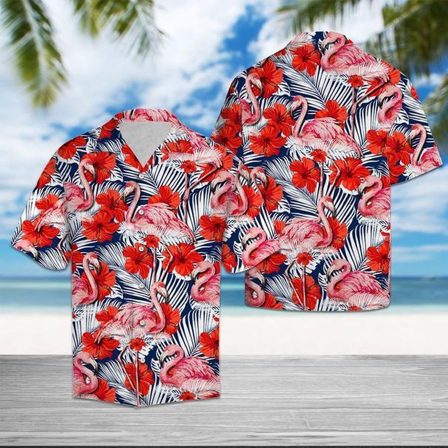 Flamingo Hibiscus Flower Hawaiian Shirt Pre10551, Hawaiian shirt, beach shorts, One-Piece Swimsuit, Polo shirt, funny shirts, gift shirts