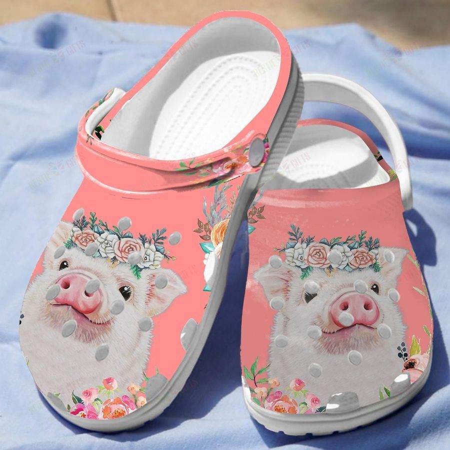 Floral Baby Pig Crocs Classic Clogs Shoes