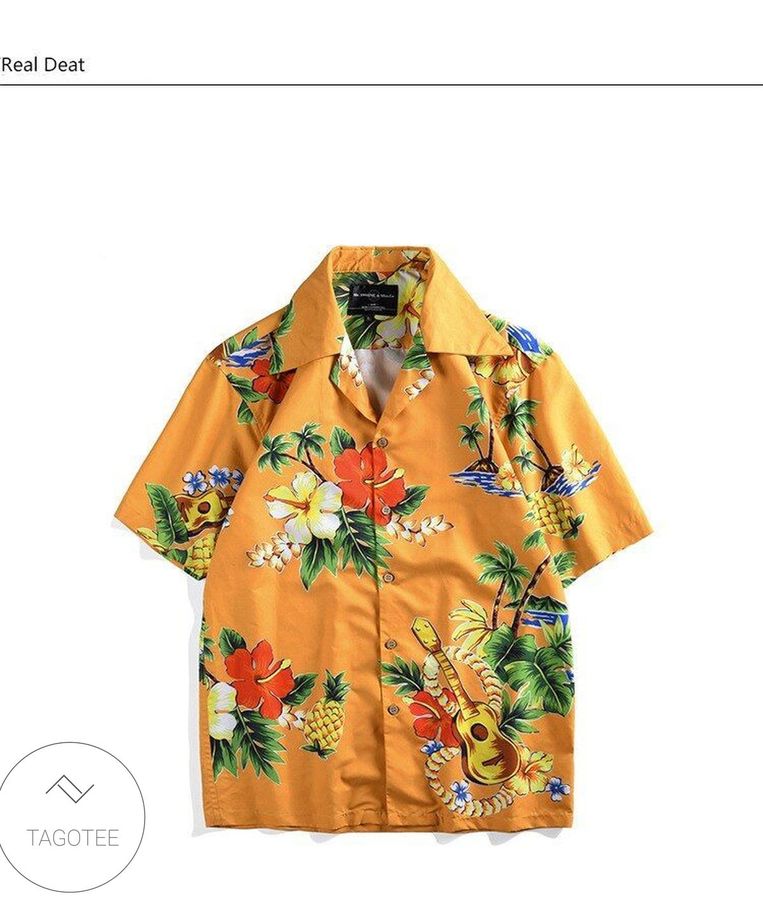 Flowers Print Hawaiian Shirt Casual Beach Summer Shirt For Men