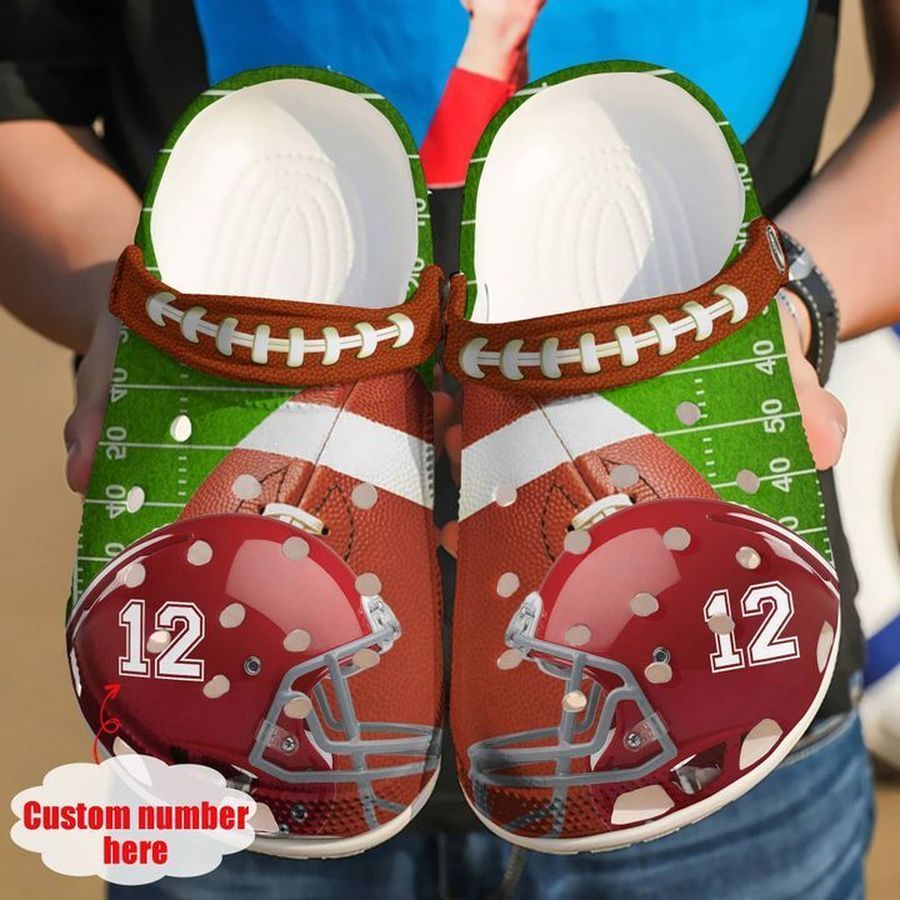 Football Personalized Lover Sku 1083 Crocs Crocband Clog Comfortable For Mens Womens Classic Clog Water Shoes