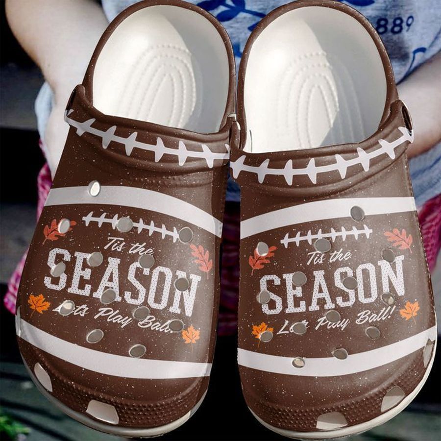 Football Tis The Season Sku 1100 Crocs Crocband Clog Comfortable For Mens Womens Classic Clog Water Shoes