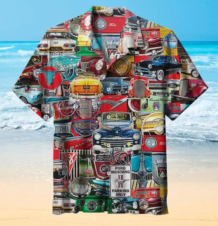 Ford Classic Car Pattern Hawaiian Shirt