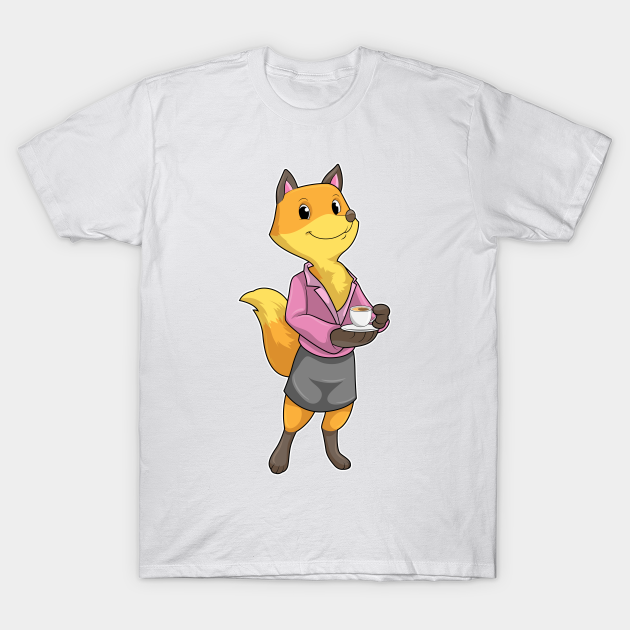 Fox as Secretary with Coffee Cup T-shirt, Hoodie, SweatShirt, Long Sleeve