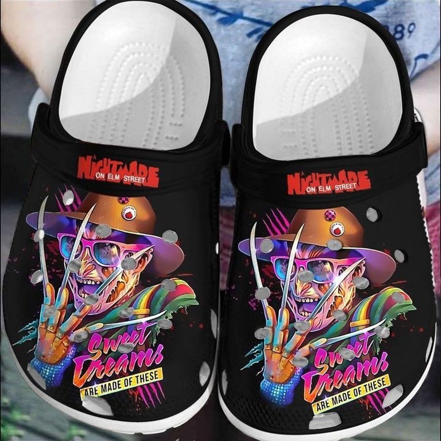 Freddy Krueger Sweet Dreams Halloween Rubber Crocs Crocband Clogs, Comfy Footwear