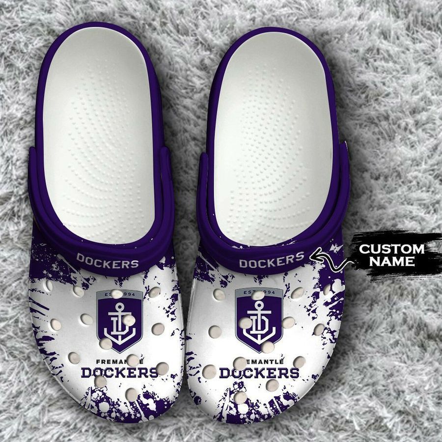 Fremantle Dockers Custom Name Purple Crocs Crocband Clog Comfortable Water Shoes