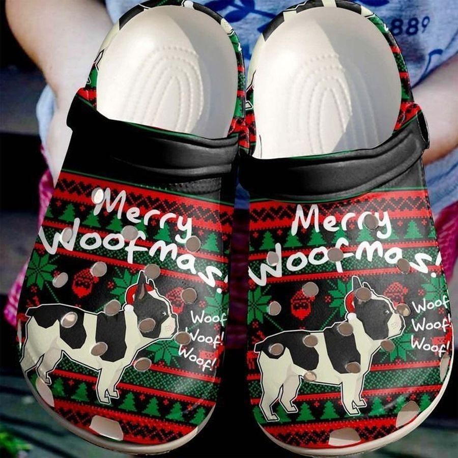 French Bull Dog Merry Woofmas Sku 1125 Crocs Clog Shoes