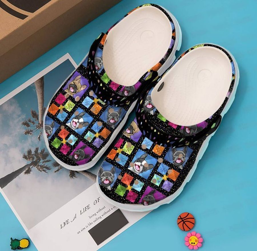 French Bulldog Happy Frenchies Sku 1116 Crocs Crocband Clog Comfortable For Mens Womens Classic Clog Water Shoes