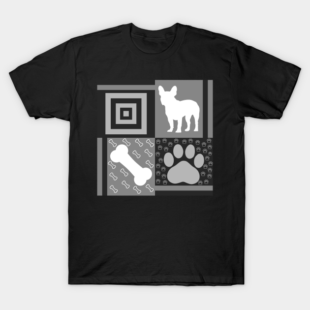 French Bulldog Pattern, Black White Gray T-shirt, Hoodie, SweatShirt, Long Sleeve