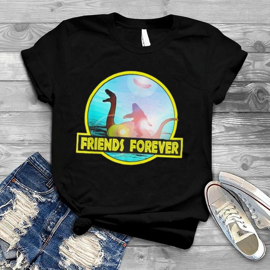 Friends Forever Mothman Bigfoot Nessie Mysterious Monsters Zip Shirt
