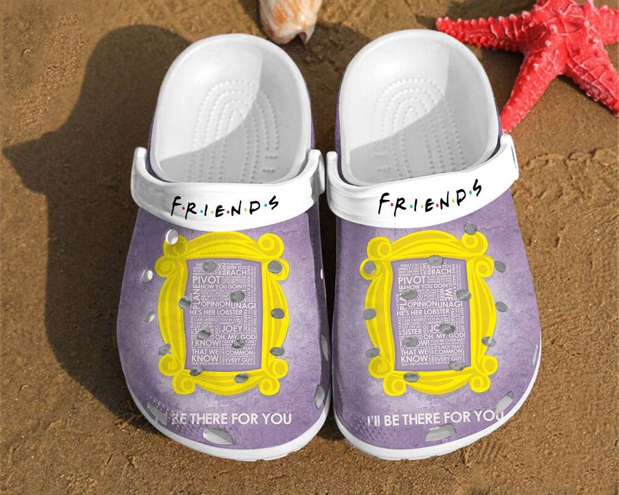 Friends I Be There For You Frame Birthday For Men And Women Gift For Fan Classic Water Rubber Crocs Crocband Clogs, Comfy Footwear