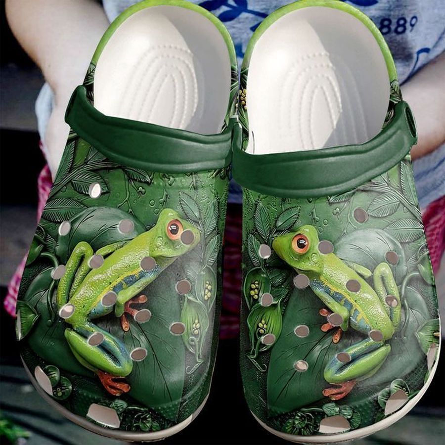 Frog Floral Sku 1134 Crocs Clog Shoes