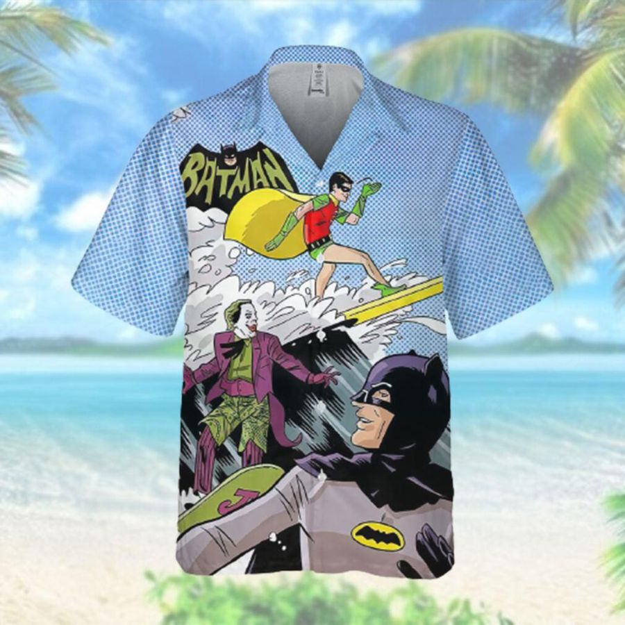 Funny Batman Robin Joker Surfing Hawaiian Hawaiian Shirt