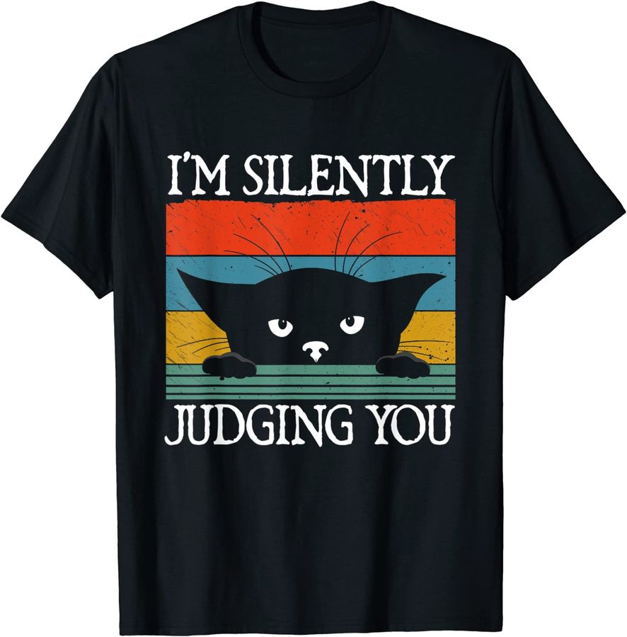 Funny Cat I'm Silently Judging You Retro Vintage