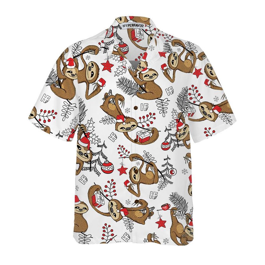 Funny Christmas Slothes Hawaiian Shirt