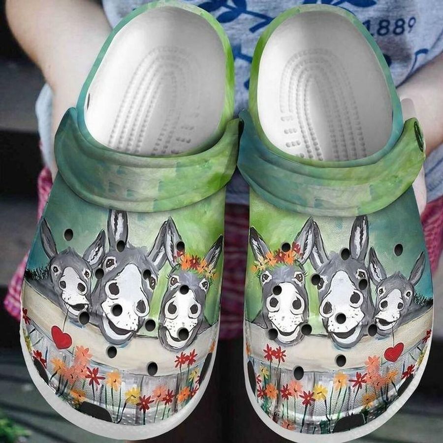 Funny Donkey Flower  Personalized 102 Gift For  Lover Rubber Crocs Crocband Clogs, Comfy Footwear