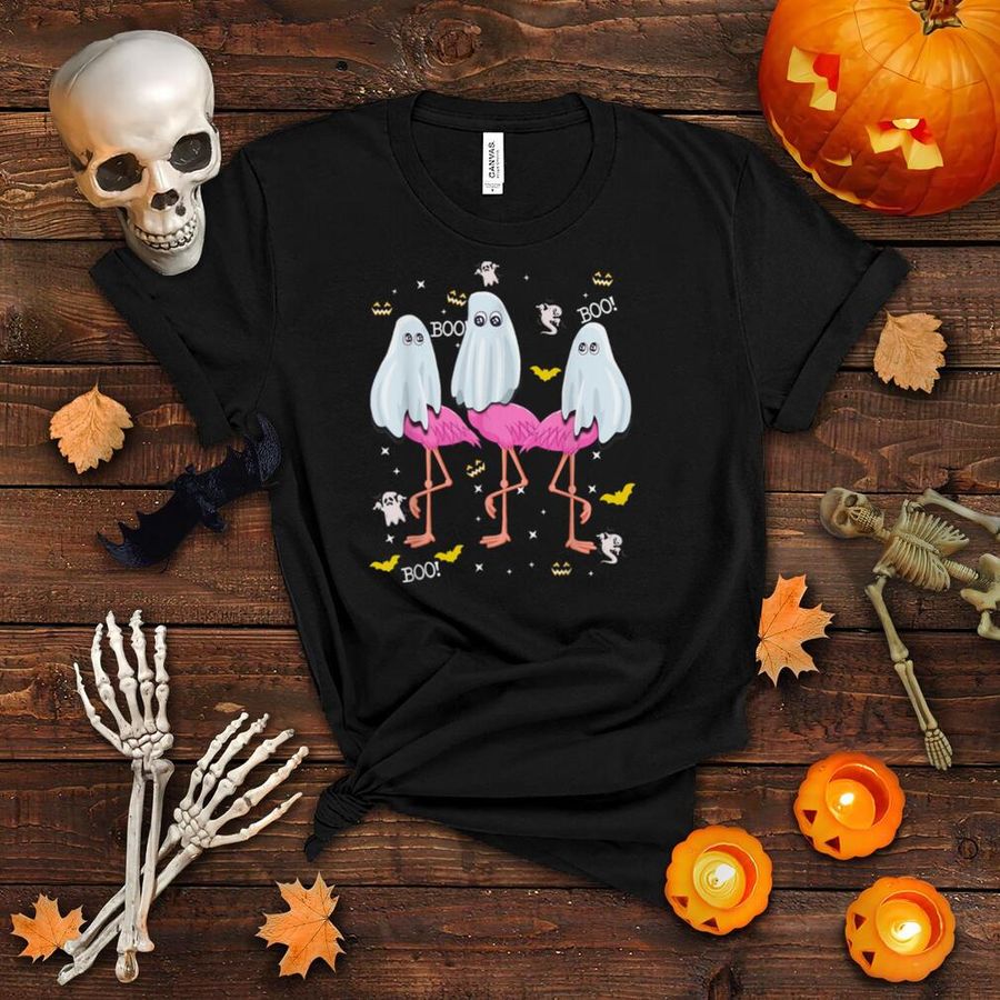 Funny Flamingo Boo Halloween Party T Shirt