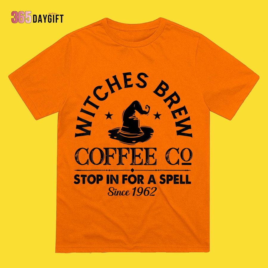 Funny Halloween Shirts Funny Witch Hat Witches Brew Coffee Halloween