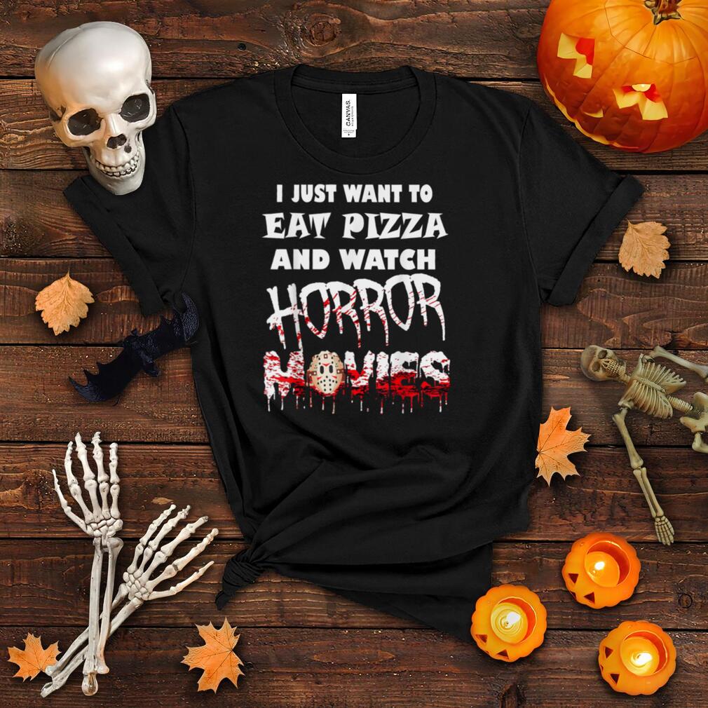 Funny Horror Movie Fan Halloween Pizza Gift T Shirt