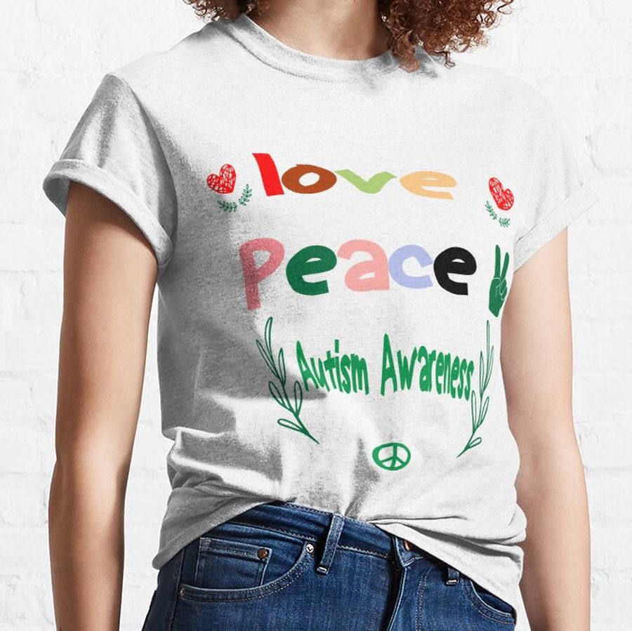 funny love peace and Optical illusion peace Design ,cool love Optical illusion Classic T-Shirt
