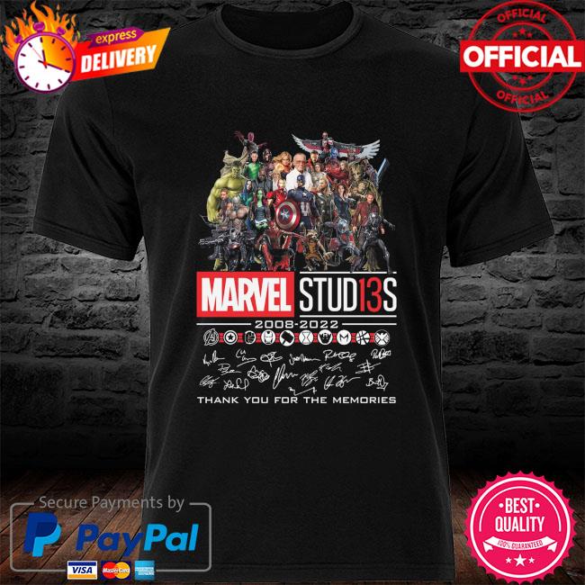 Funny Marvel Stud 13S 2008 2022 thank you for the memories signatures shirt