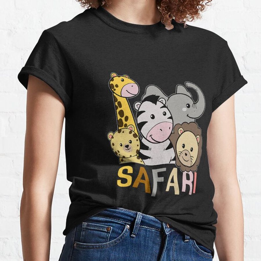 Funny Safari Animals Lion Zebra Classic T-Shirt
