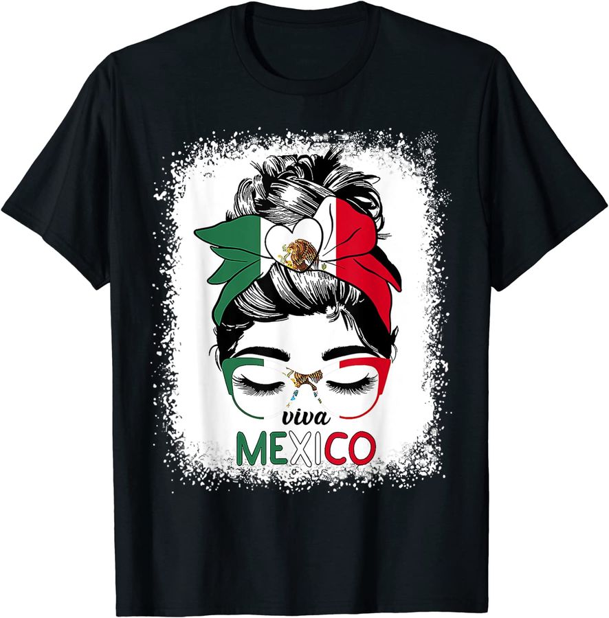 Funny Viva Mexico Messy Bun Hair Mexican Flag Pride_1