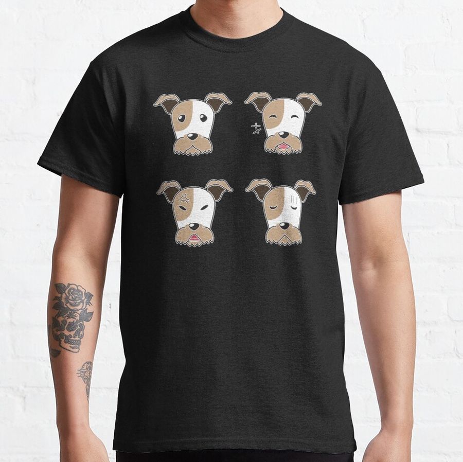 Funny Wire Fox Terrier Dog Cartoon Faces for Awesome Gift Classic T-Shirt