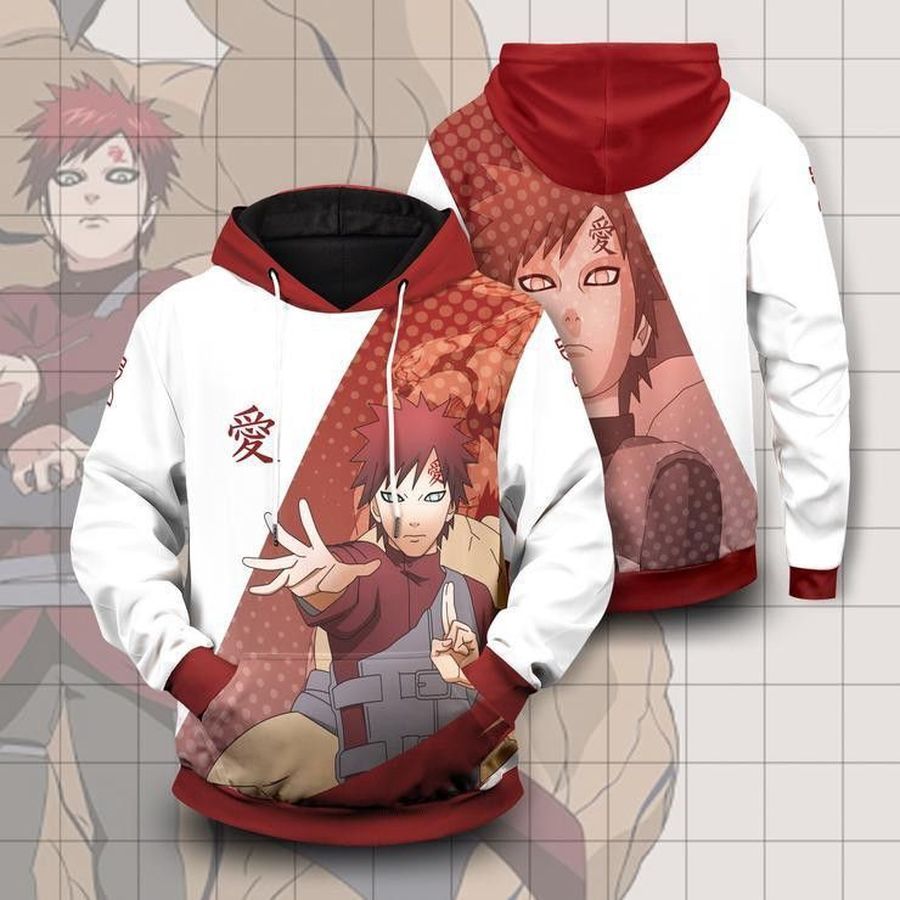 Gaara Naruto Pullover And Zip Pered Hoodies Custom 3D Naruto Graphic Printed 3D Hoodie All Over Print Hoodie For Men For Women