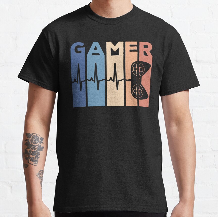 Gamer Heartbeat For Video Game Players Classic T-Shirt